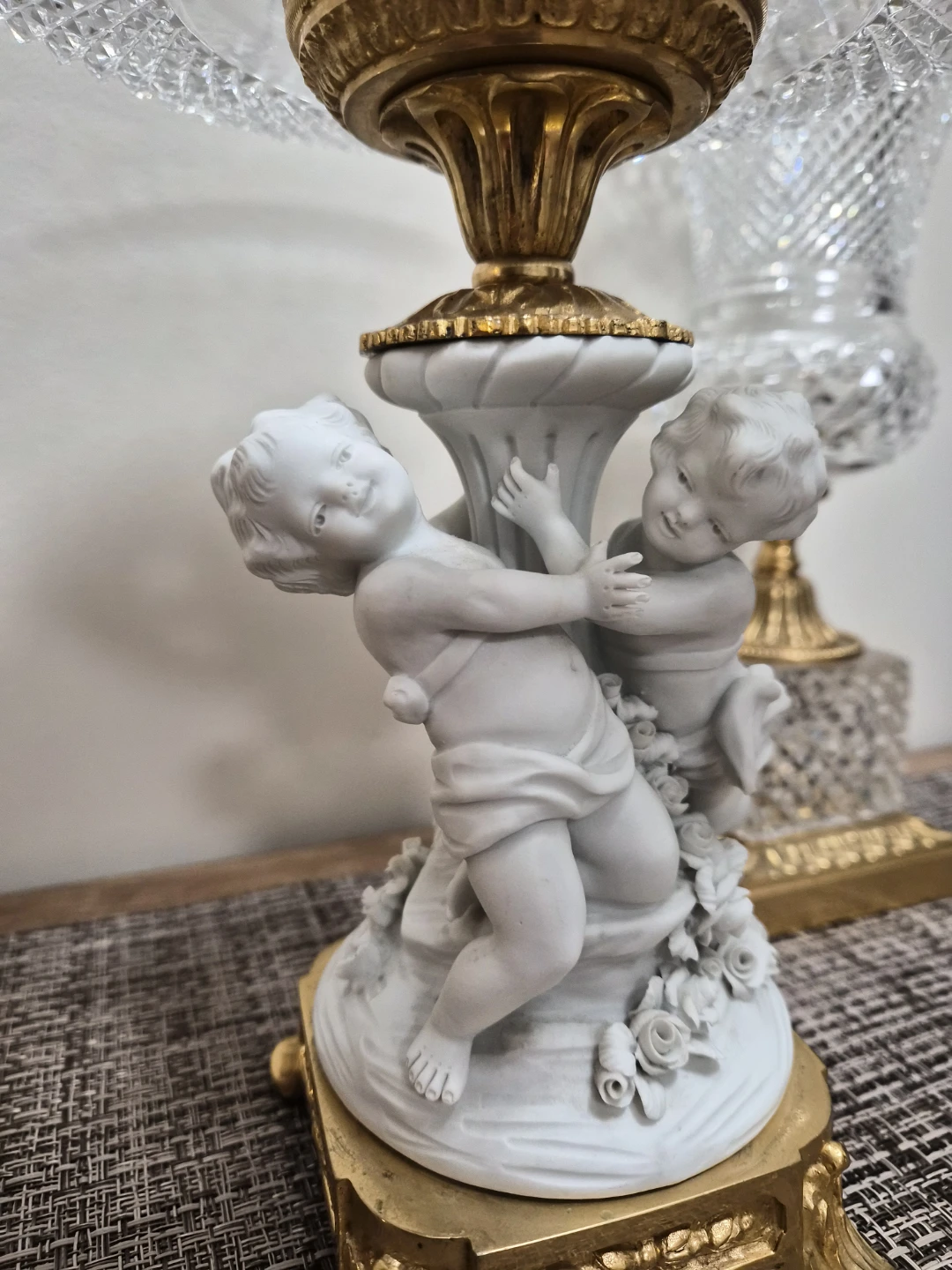 Monceau Crystal and Bisque Porcelain Centerpiece Set - photo 3