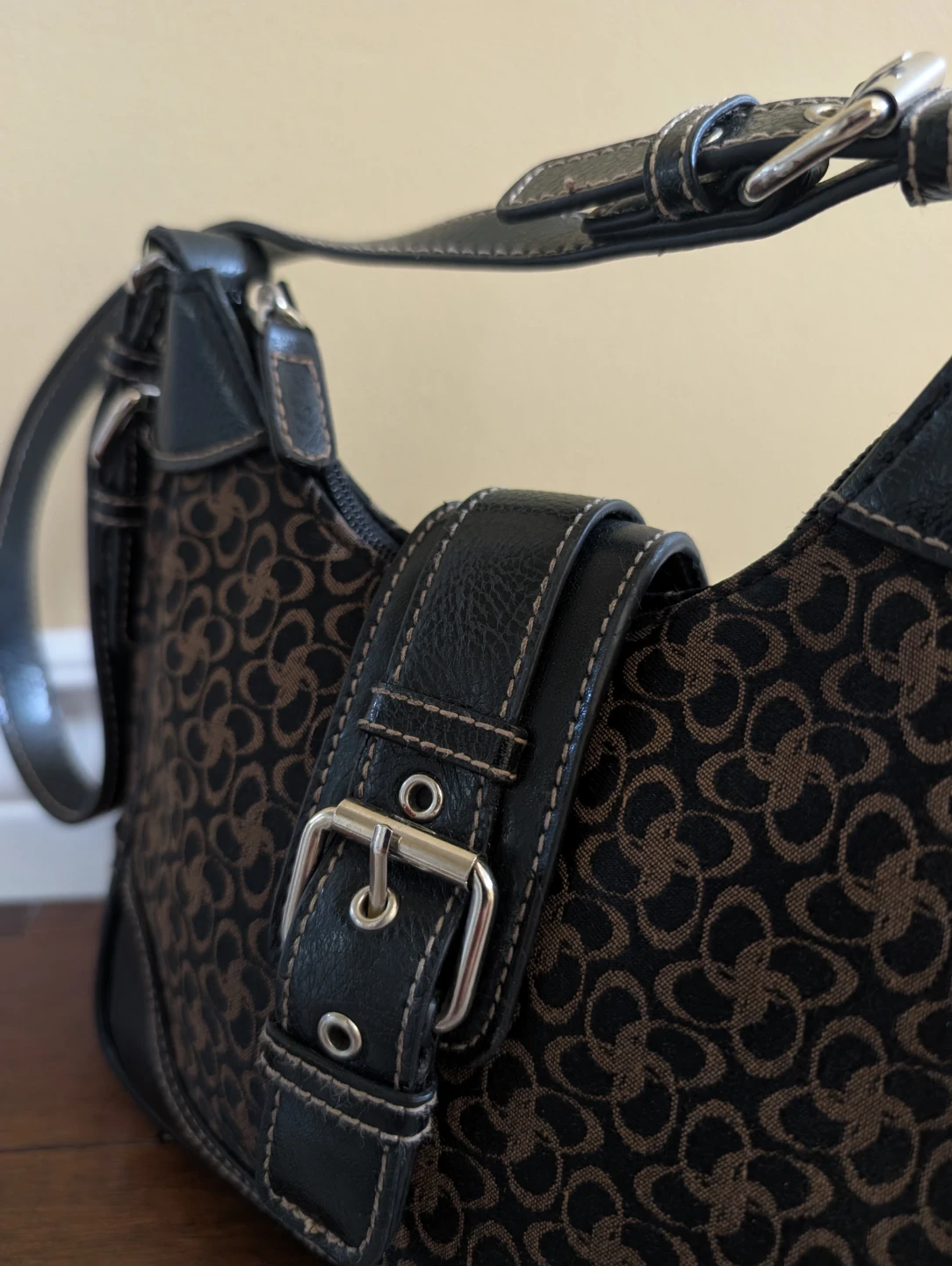 Y2K BUCKLE DETAIL VINTAGE SHOULDER BAG - photo 4