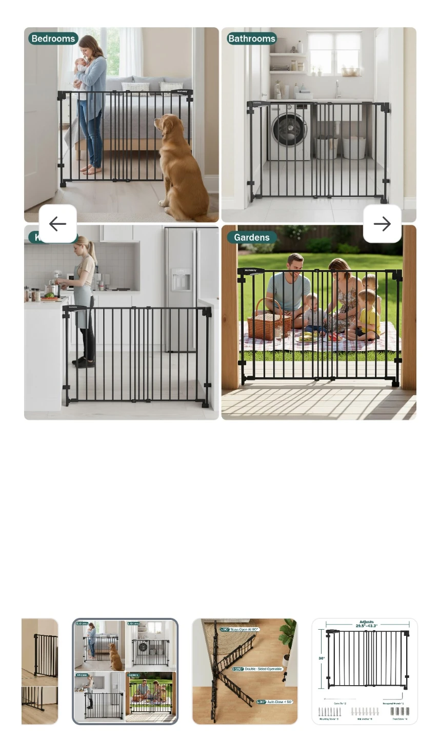 Mumeasy 29.5-43.3" Adjustable Safety Gate - photo 3
