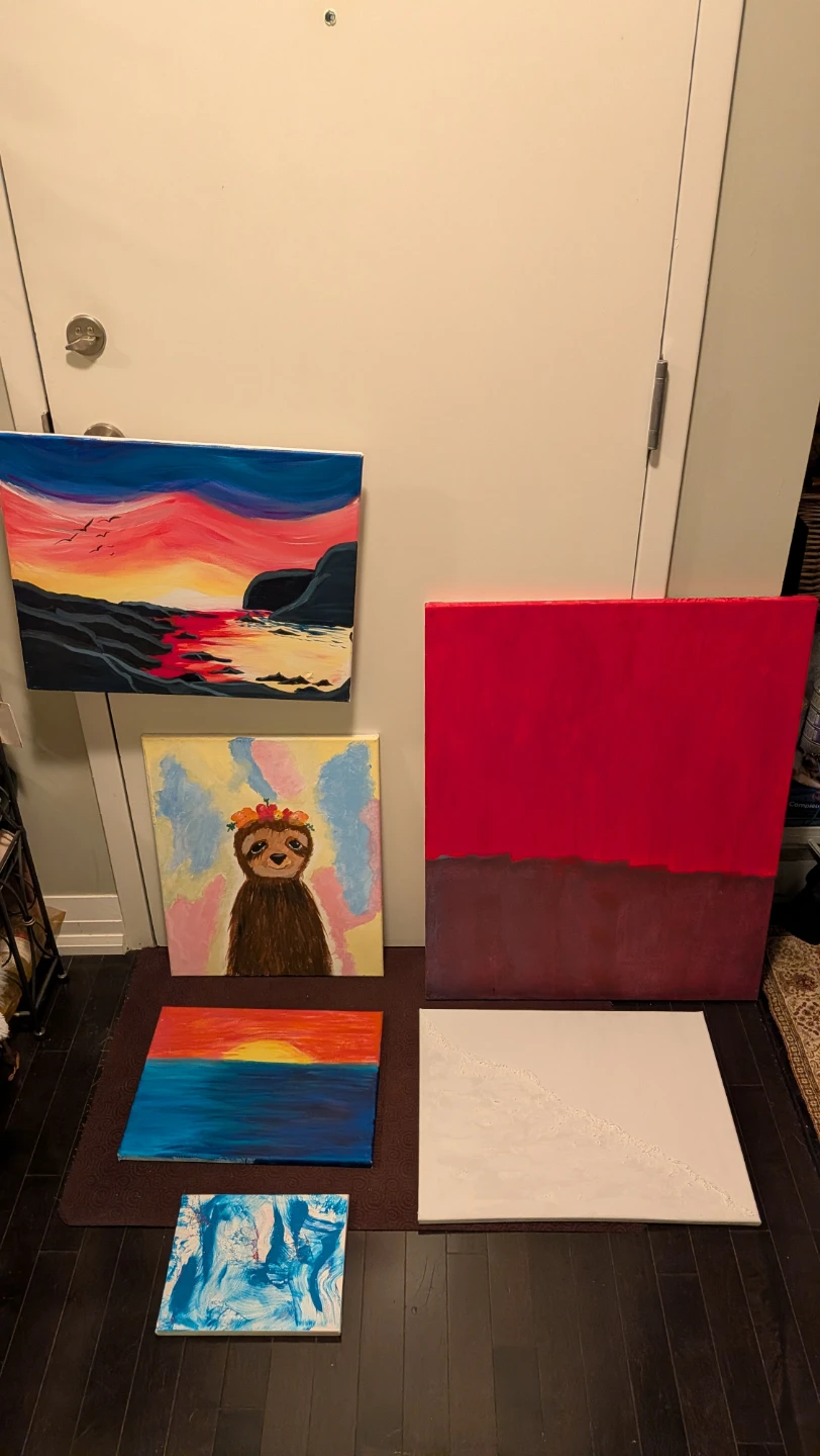 Set of 6 Original Canvas Paintings