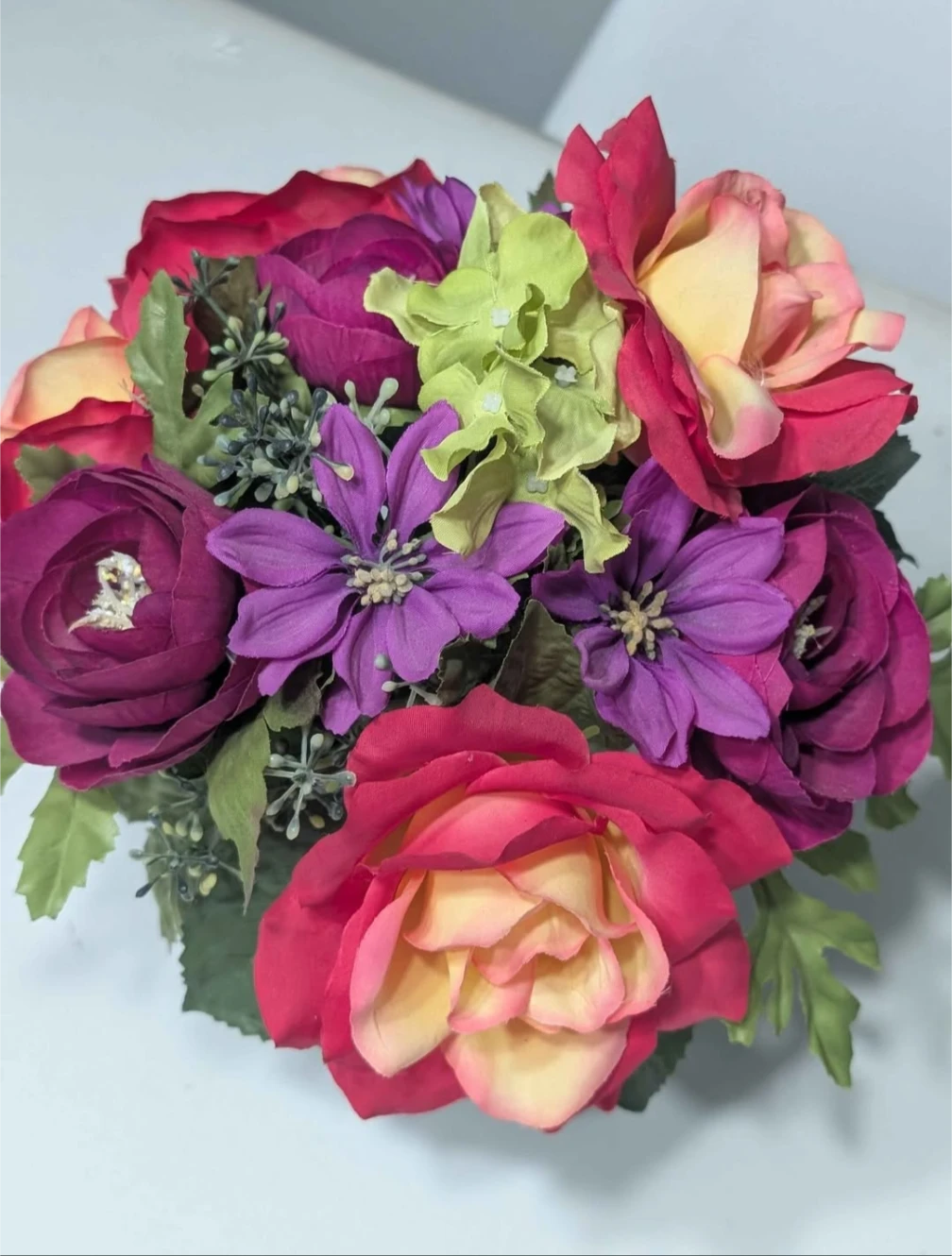 Artificial Floral Arrangement in Glass Vase - photo 2