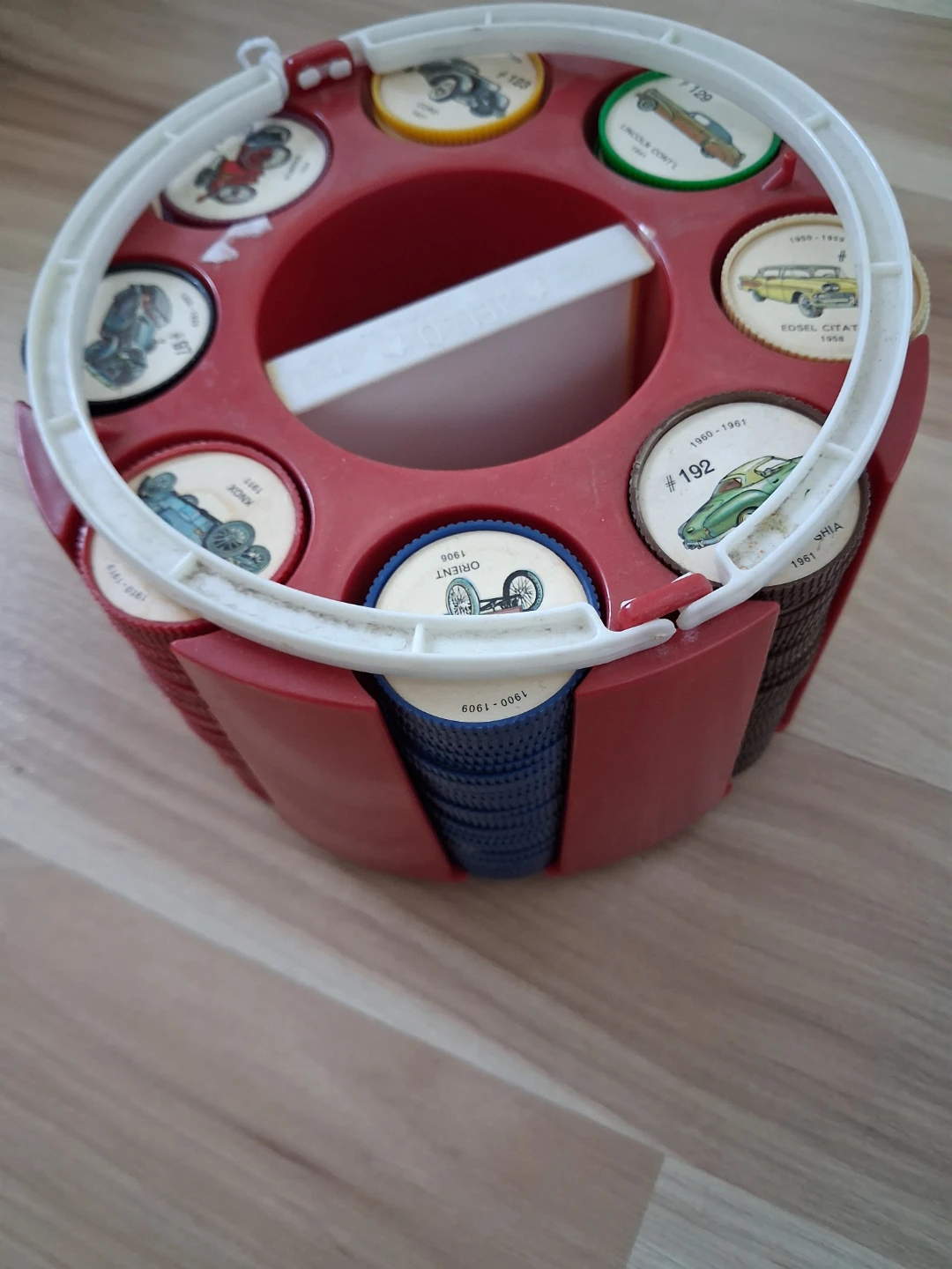 Vintage Jell-O Car Token Collection with Carousel Holder