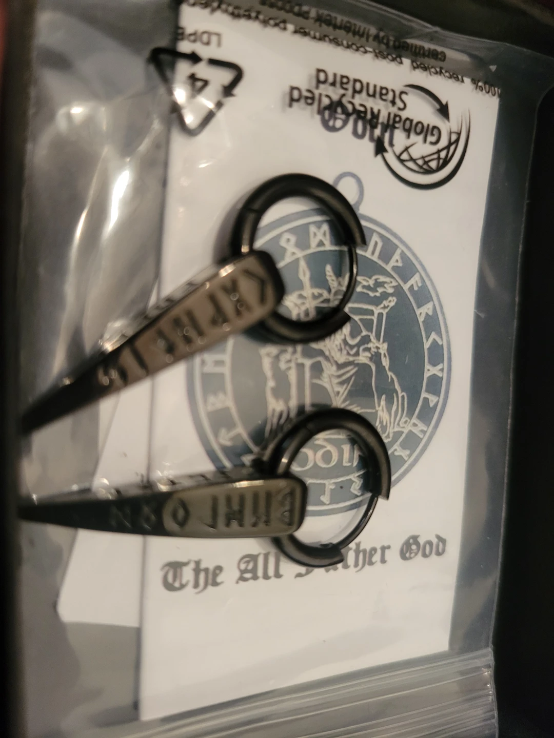 NEW FaithHeart Runes Spike Hoop Earrings - photo 5