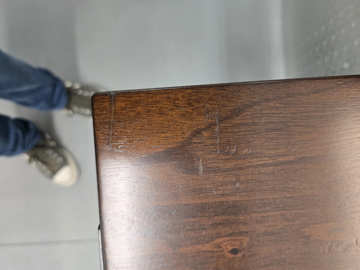 Dark Wood Console Table with Glass Top - photo 4