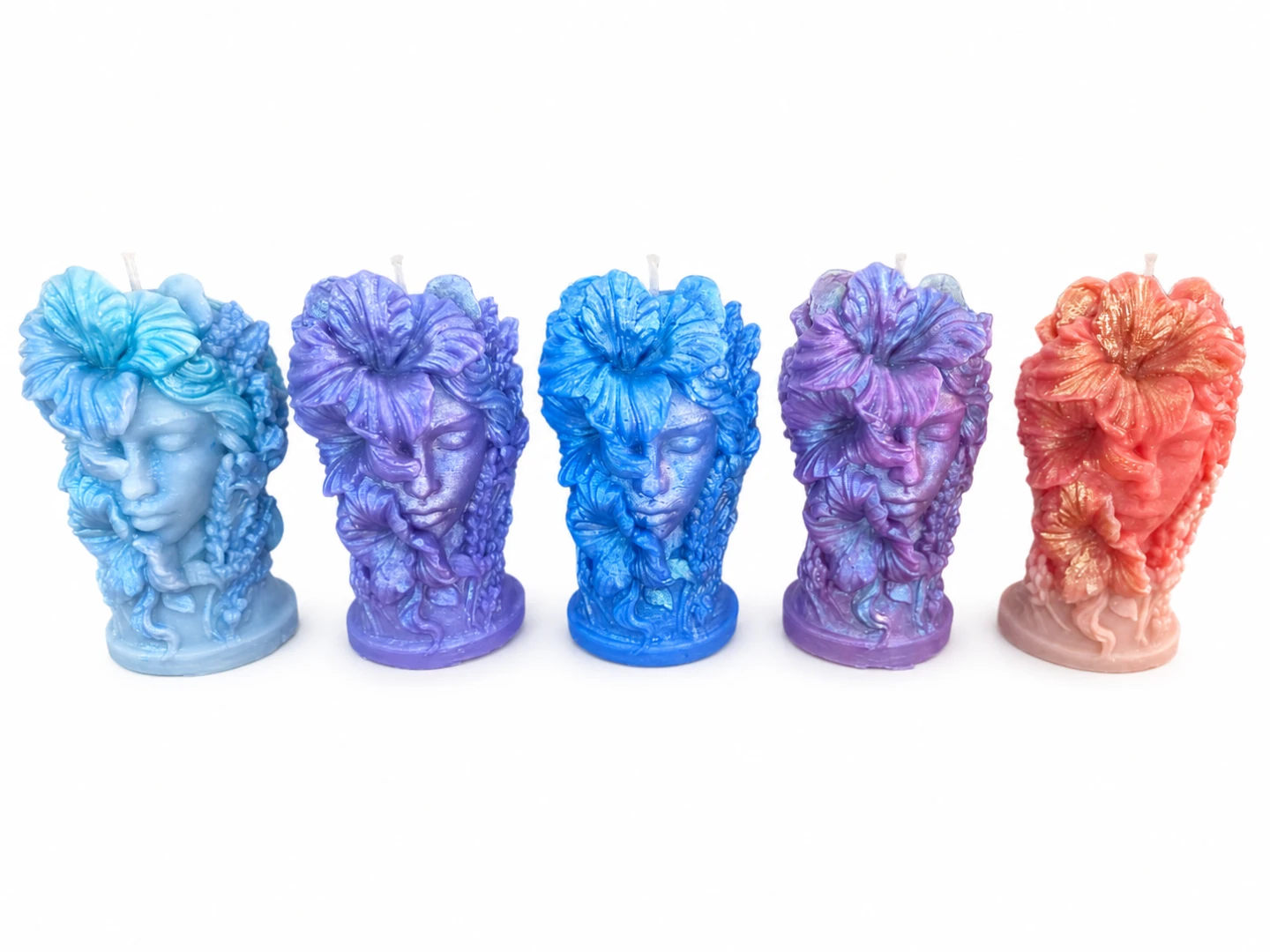 Set of 5 Goddess Pillar Candles