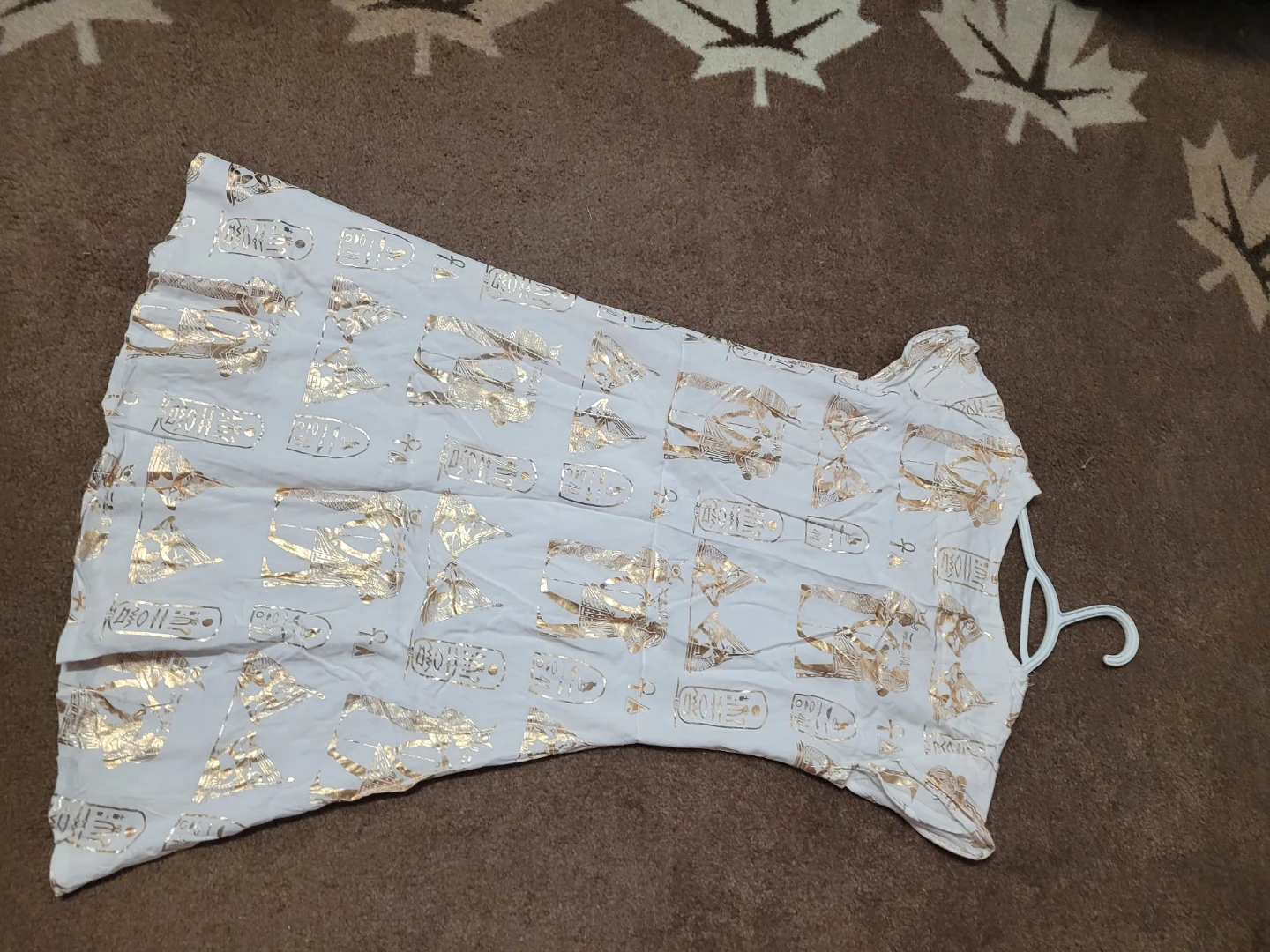 White Egyptian Pattern Dress - photo 2