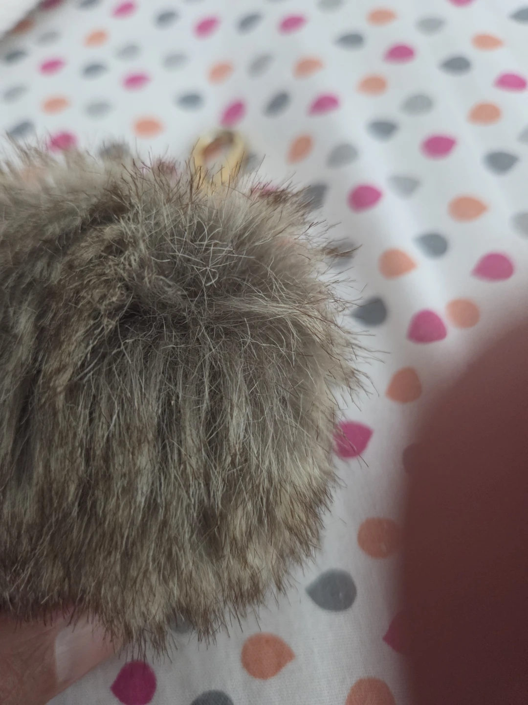 Indigo Faux Fur Pom Pom Keychain - photo 5