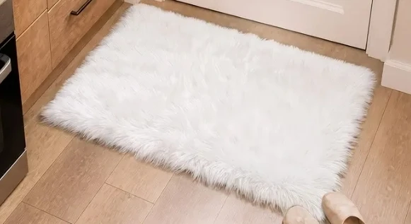 White Faux Fur Area Rug