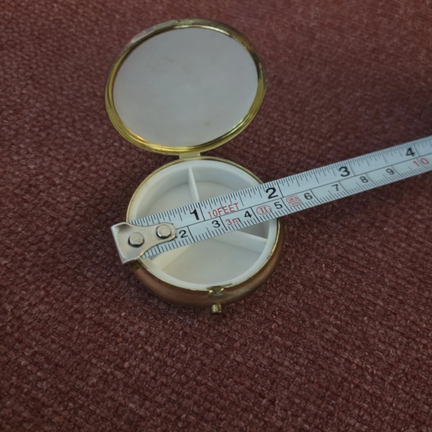 Green and Gold Circular Pill Case - photo 4