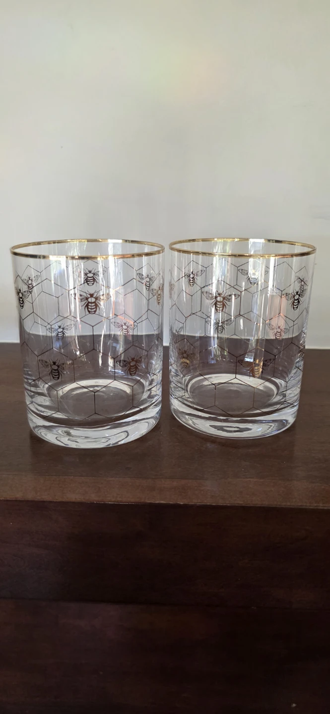 Bee Rocker Glasses (2) Gold