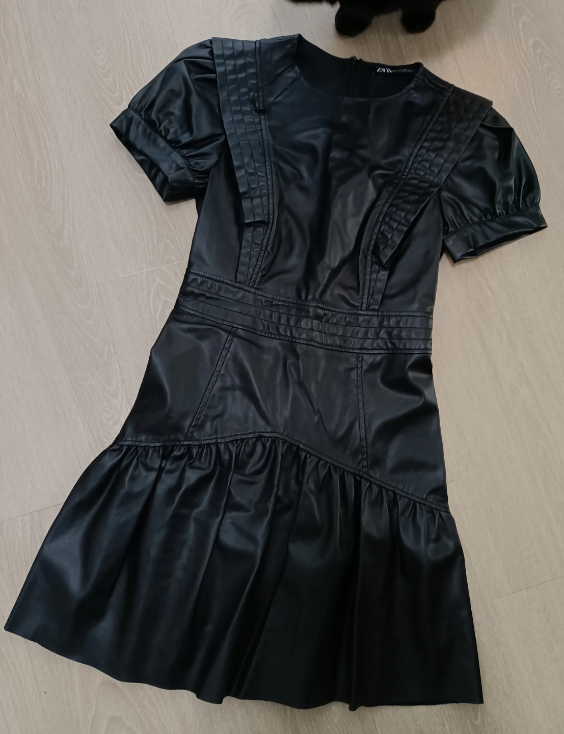 ZARA XS black Pleather dress