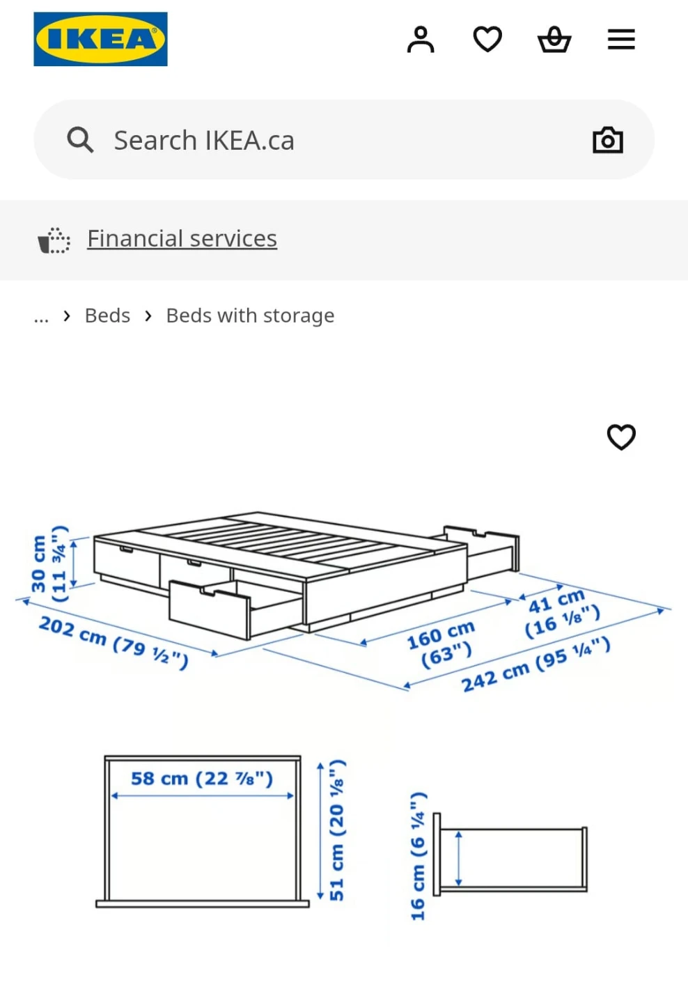 IKEA NORDLI Queen Bed Frame with 6 Storage Drawers – Like New - photo 3