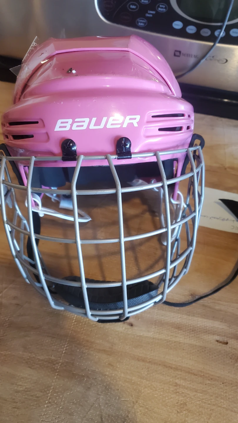 Bauer Hockey Helmet with Cage - Pink