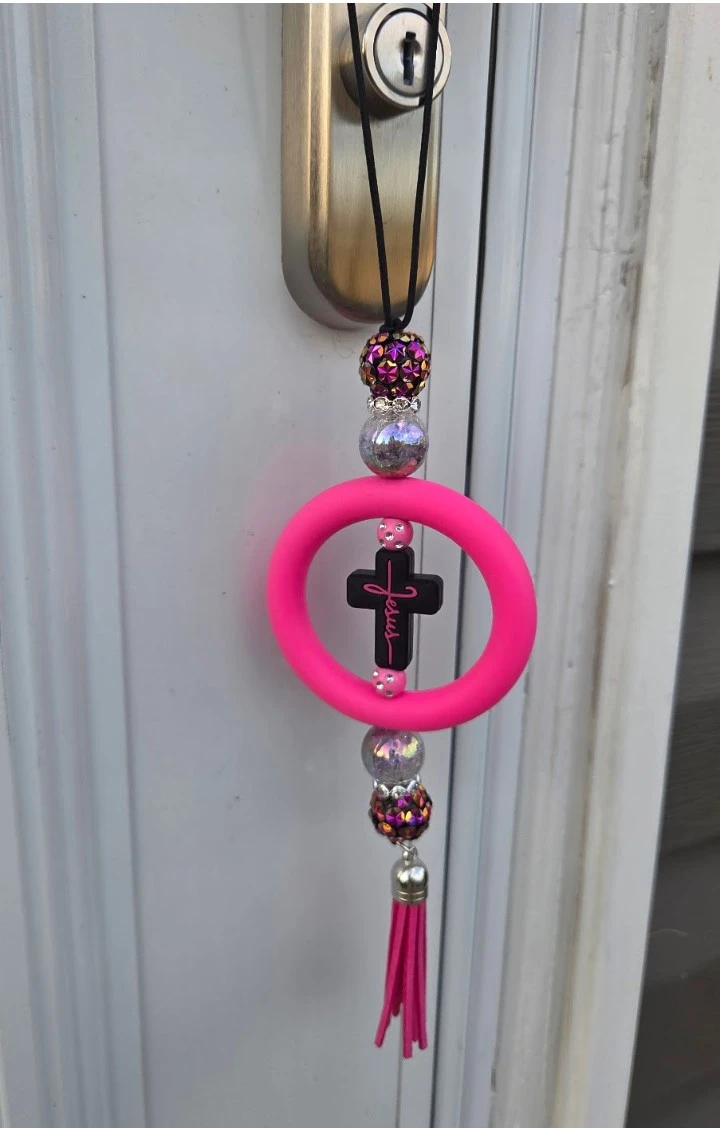 Beaded Car Mirror Hanging Ornament - photo 3