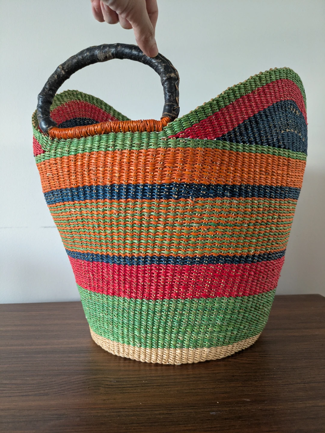 Colorful Woven Market Basket - photo 3