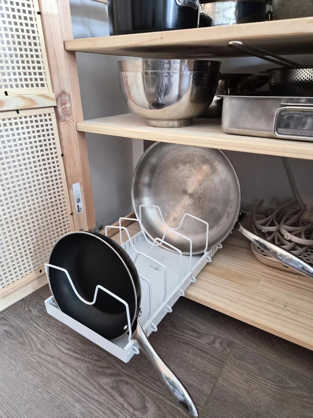 White Metal Pot and Pan Organizer