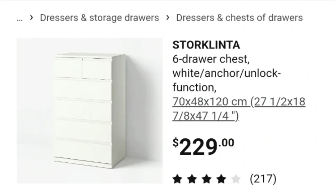 White 6-Drawer Chest - photo 3