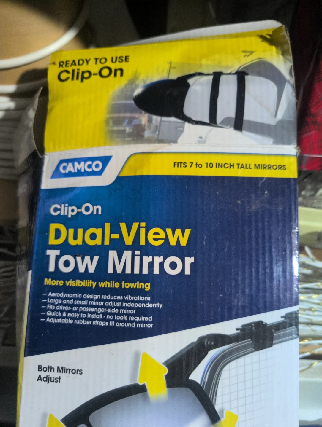Camco Clip-On Dual-View Tow Mirror set