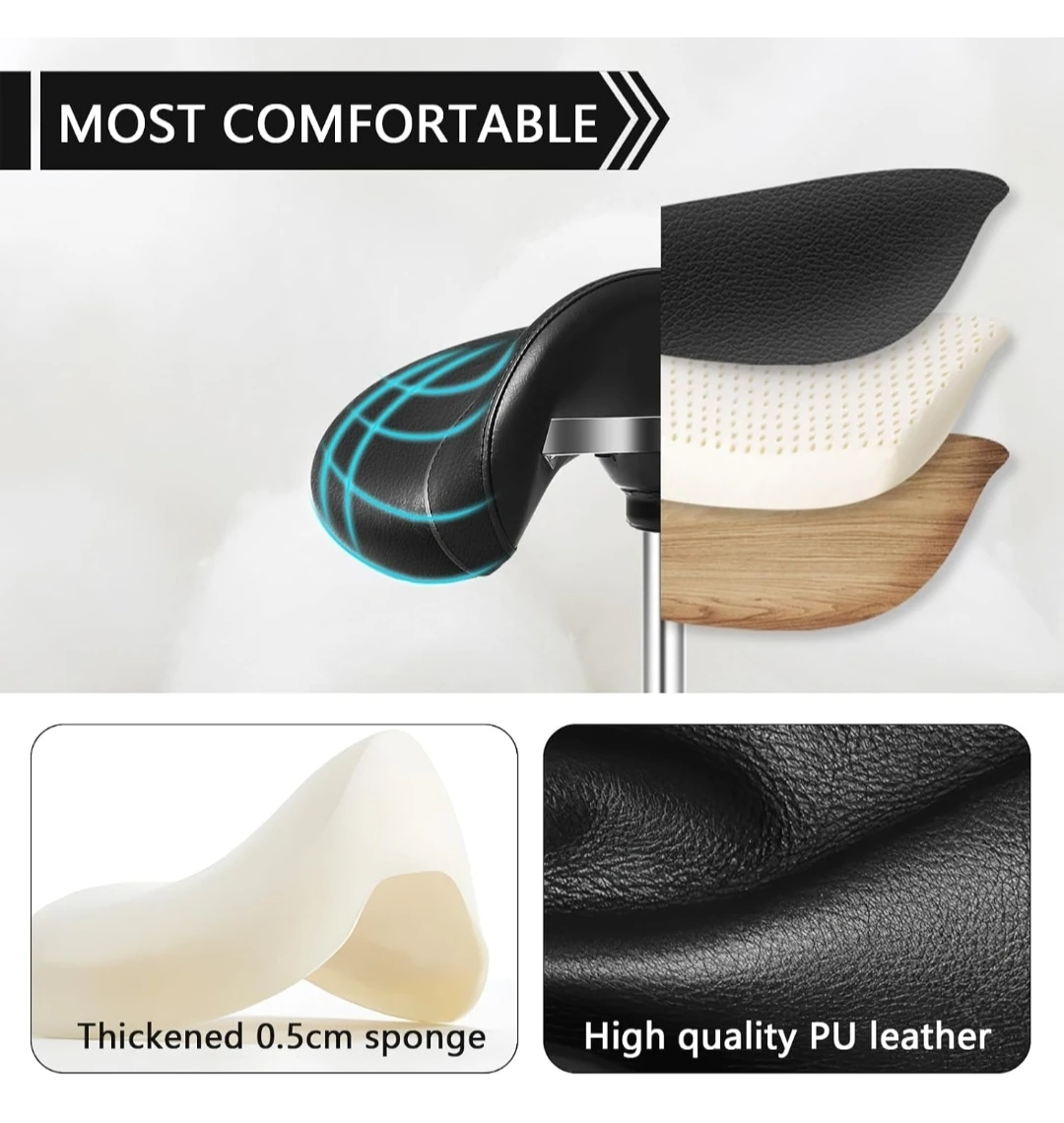Ergonomic Rolling Saddle Stool - photo 2