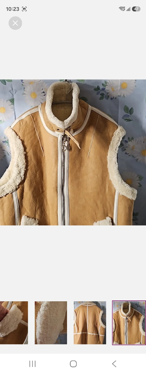 Tan real Shearling Vest