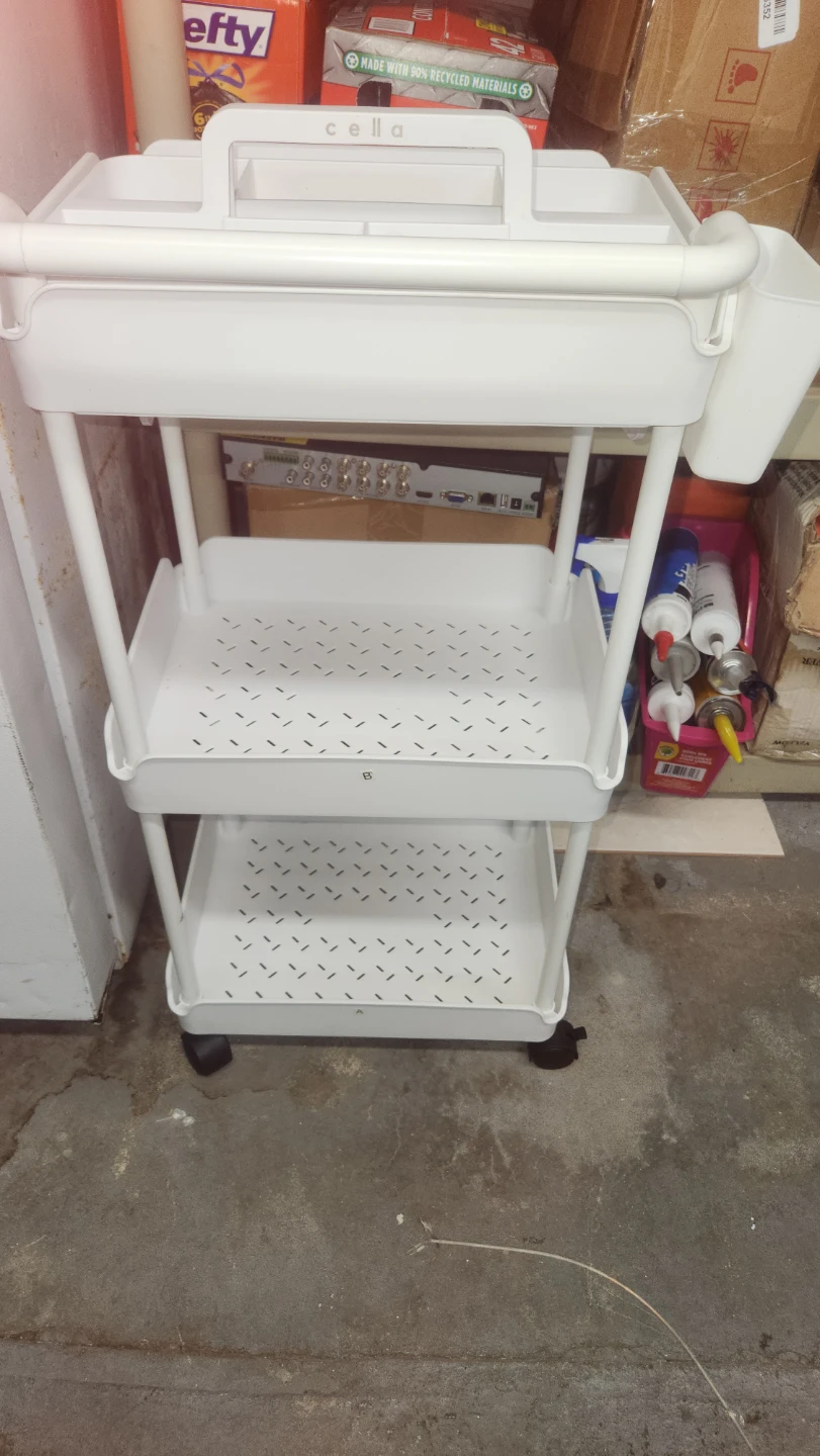 Cella 3-Tier Rolling Utility Cart White