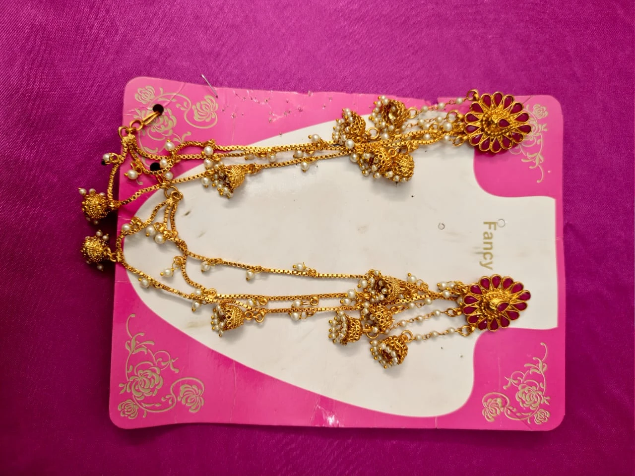 Gold-toned Jhumka Set