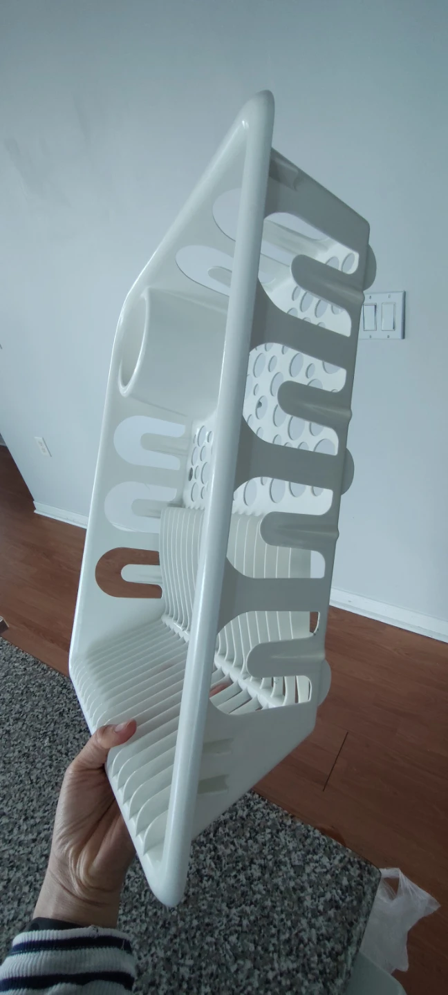White plastic dish drying rack - photo 4