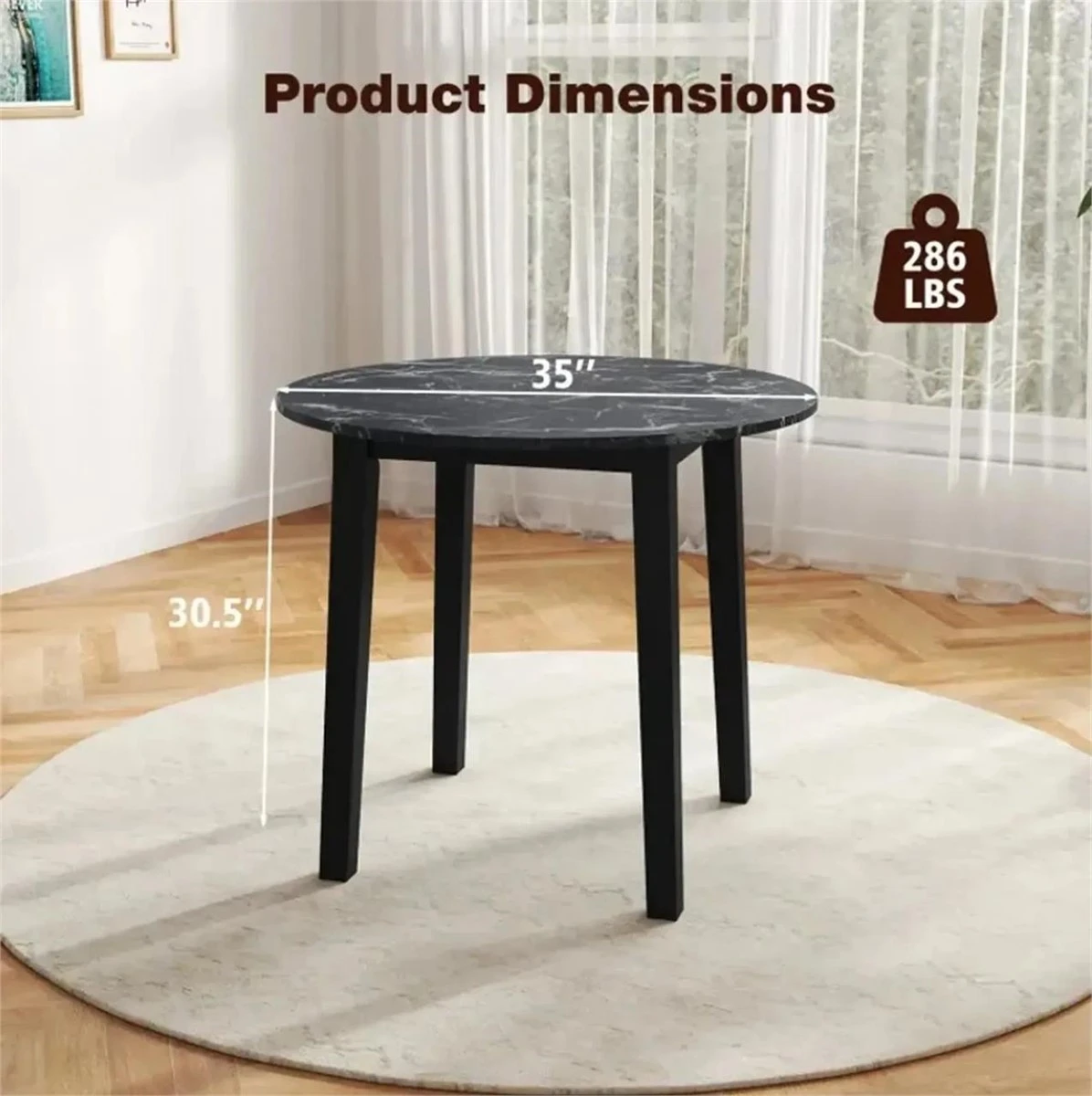 3-Piece dining set. Two leather chairs  Marble like Top Table - photo 4