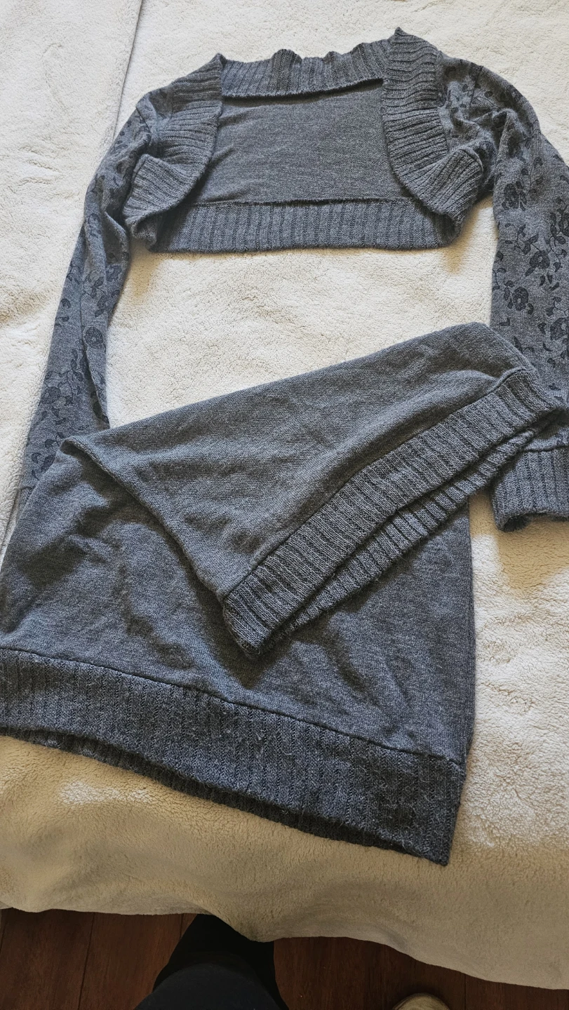 Grey Knit Two-Piece Sweater Set - photo 2