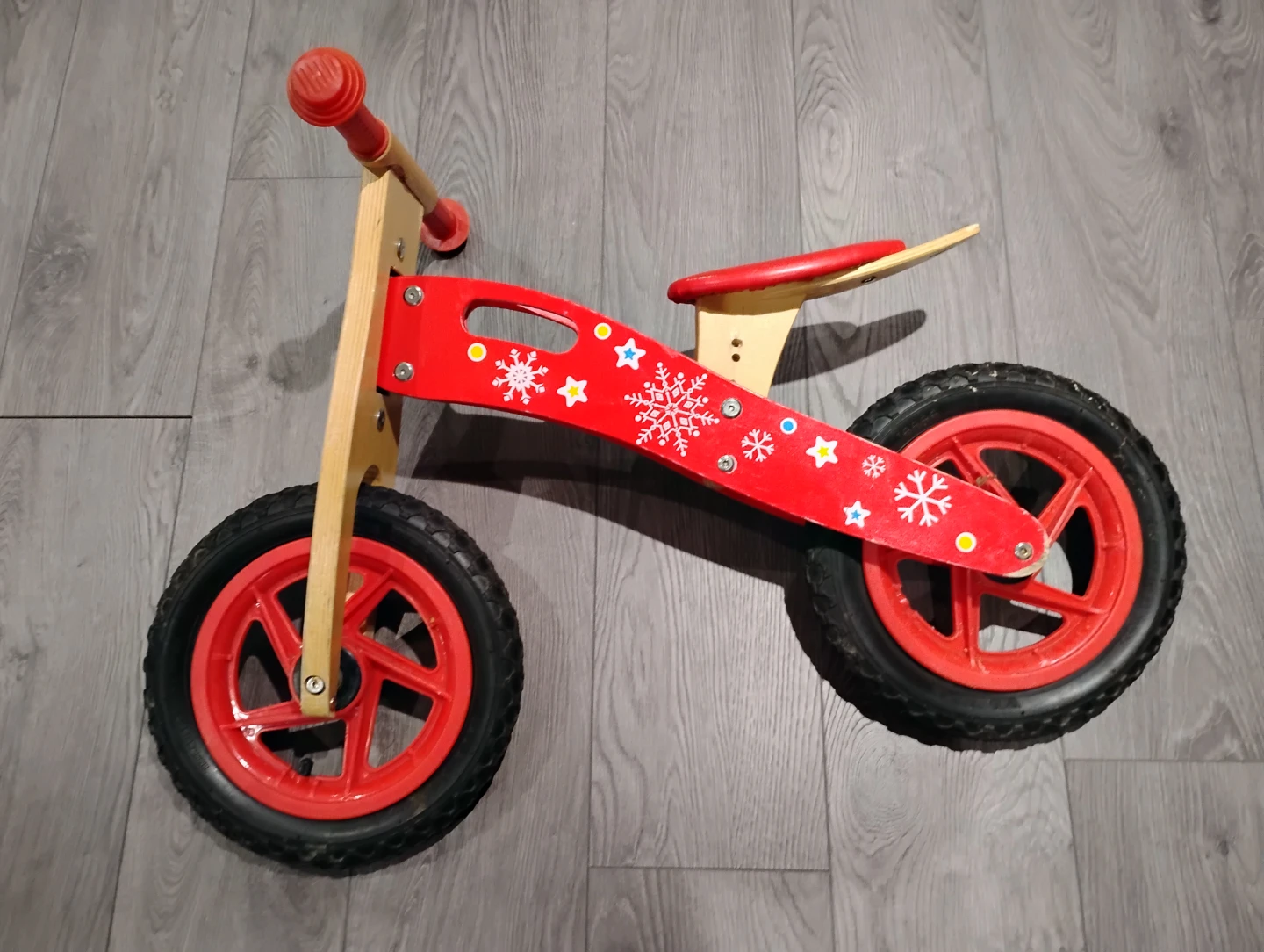 Red Wooden Balance Bike for Kids