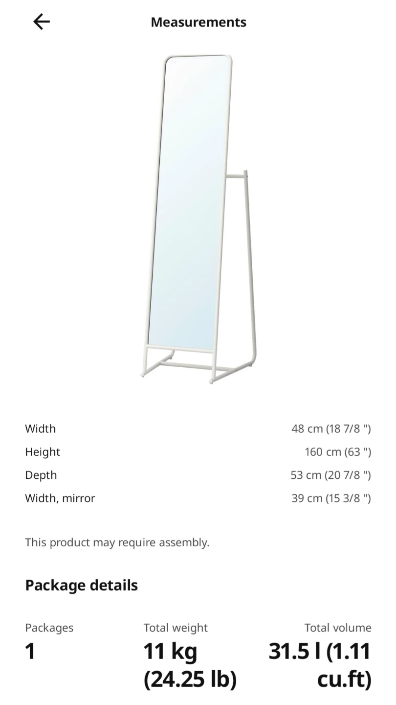 IKEA Standing Mirror - photo 4