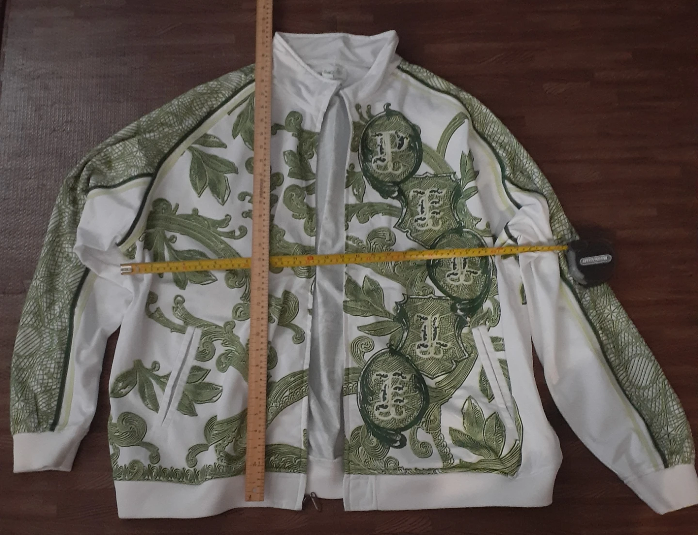 Pelle Pelle White and Green Graphic Track Jacket VINTAGE Y2K