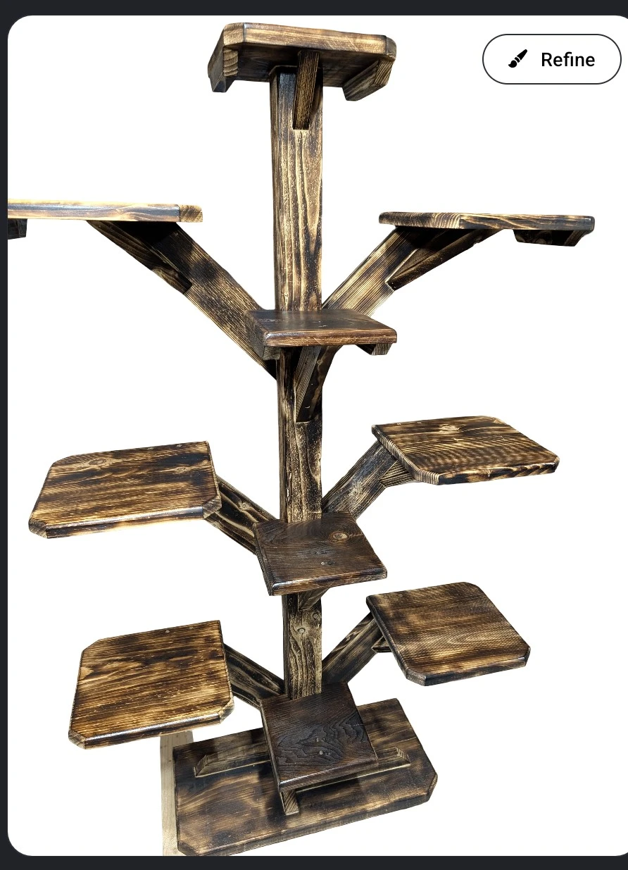 Custom Rustic Wooden Shelving Tree - photo 3