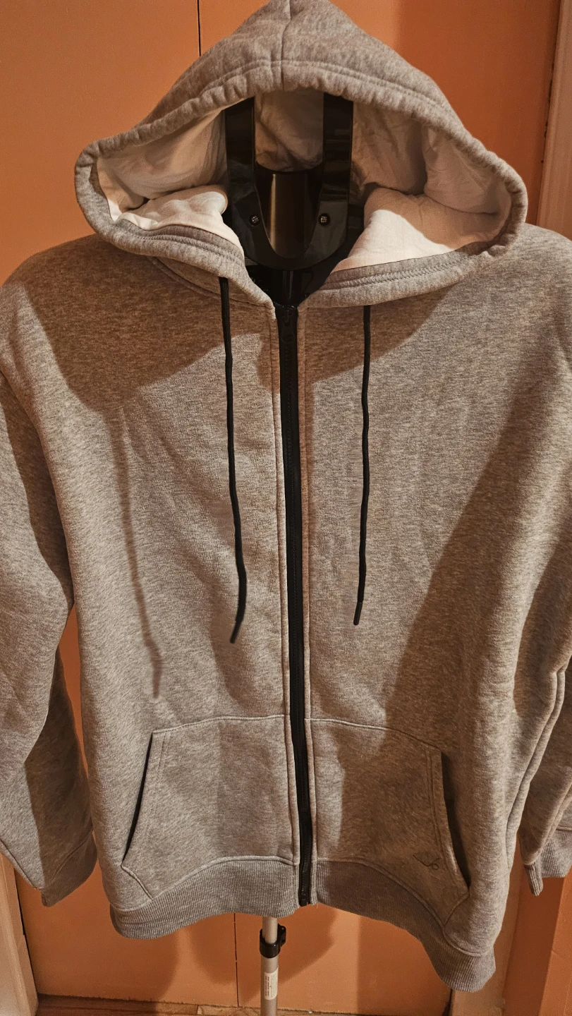 Blu Rock Zip-Up Hoodie Heather Grey XL