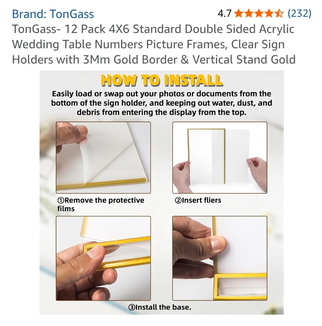TonGass 10 Pack 4x6 Acrylic Sign Holders - photo 3