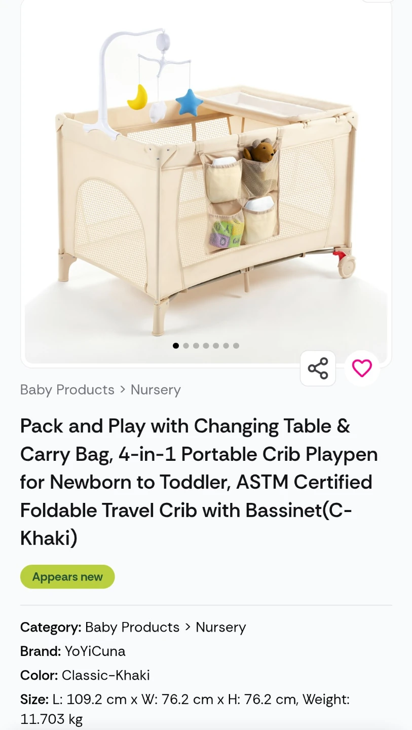 Pack and Play with Changing Table & Carry Bag/playpen - photo 3