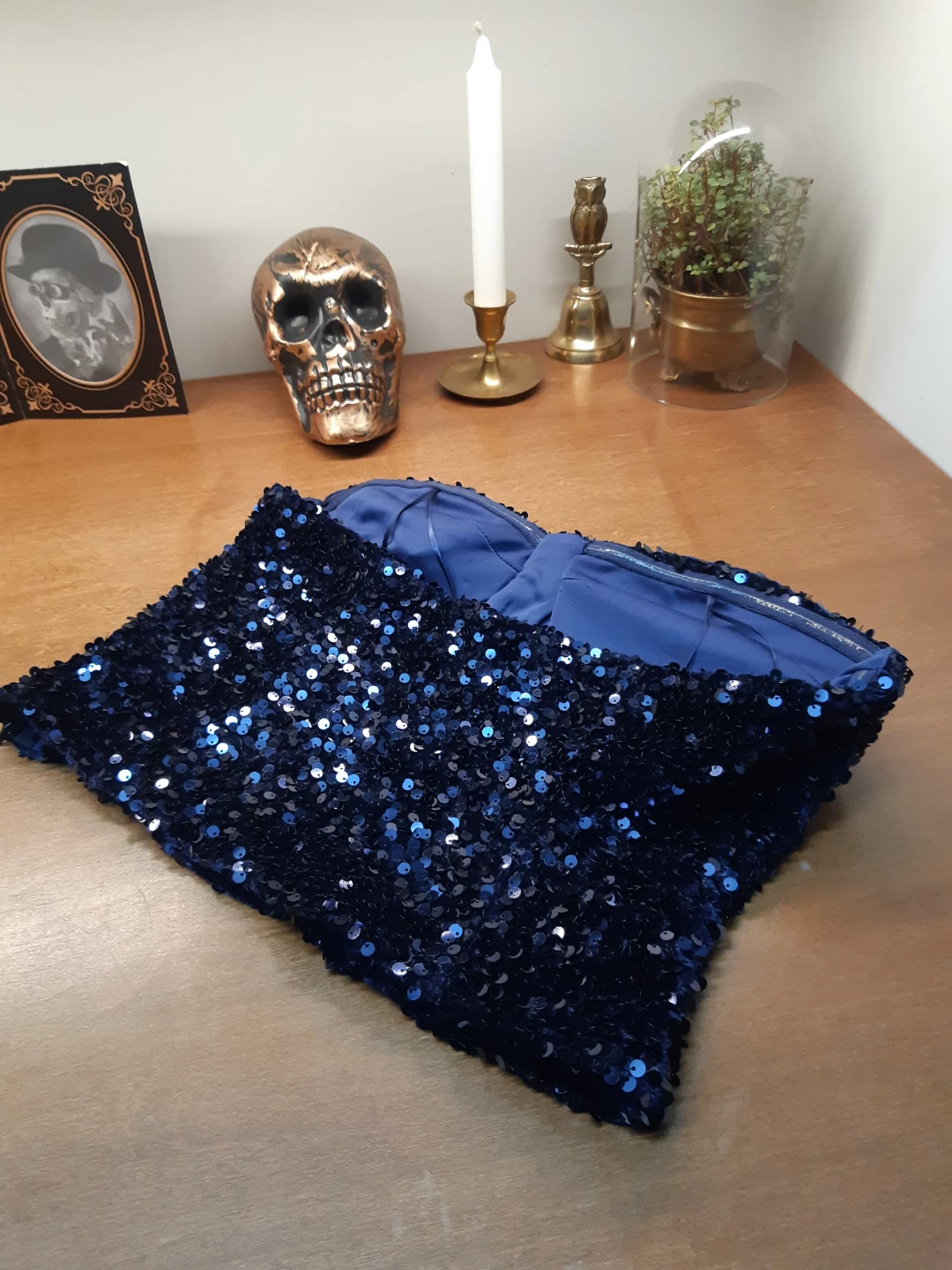 Autres Filles Strapless navy blue sequin corset top - photo 2