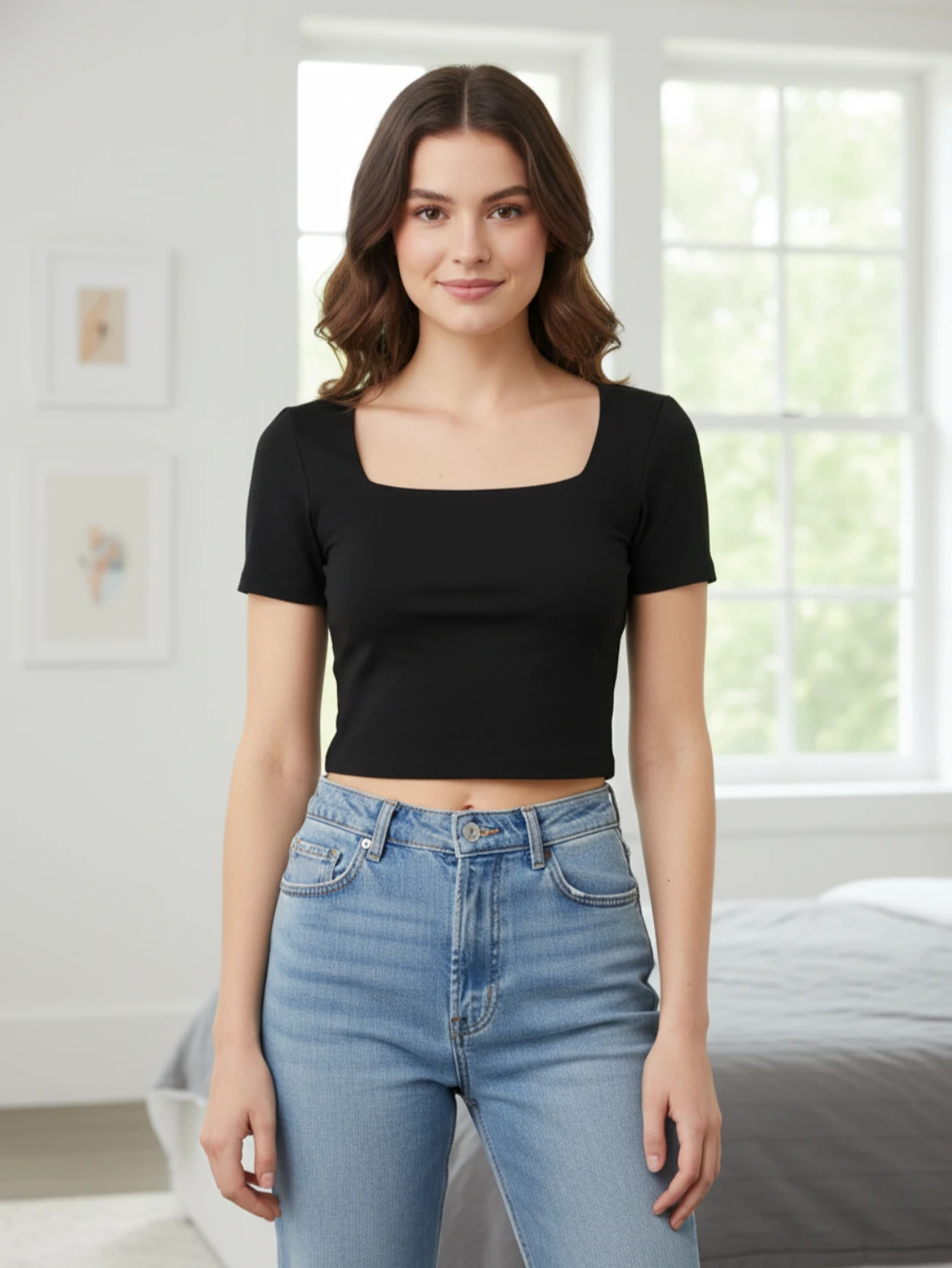 SHEIN black crop top