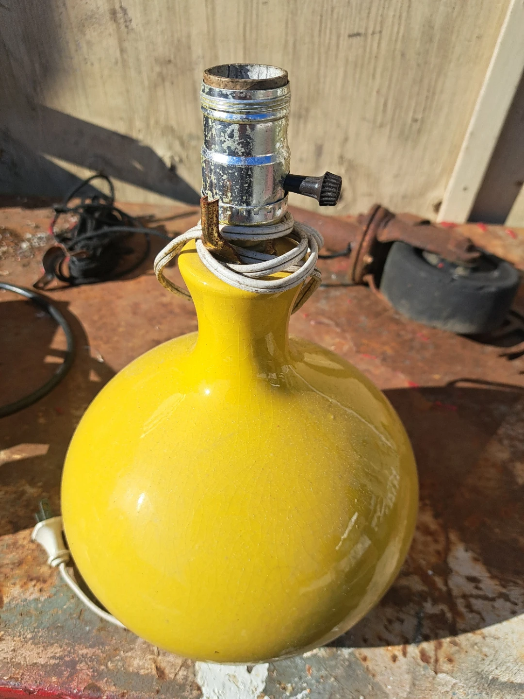 Yellow Ceramic Table Lamp Base