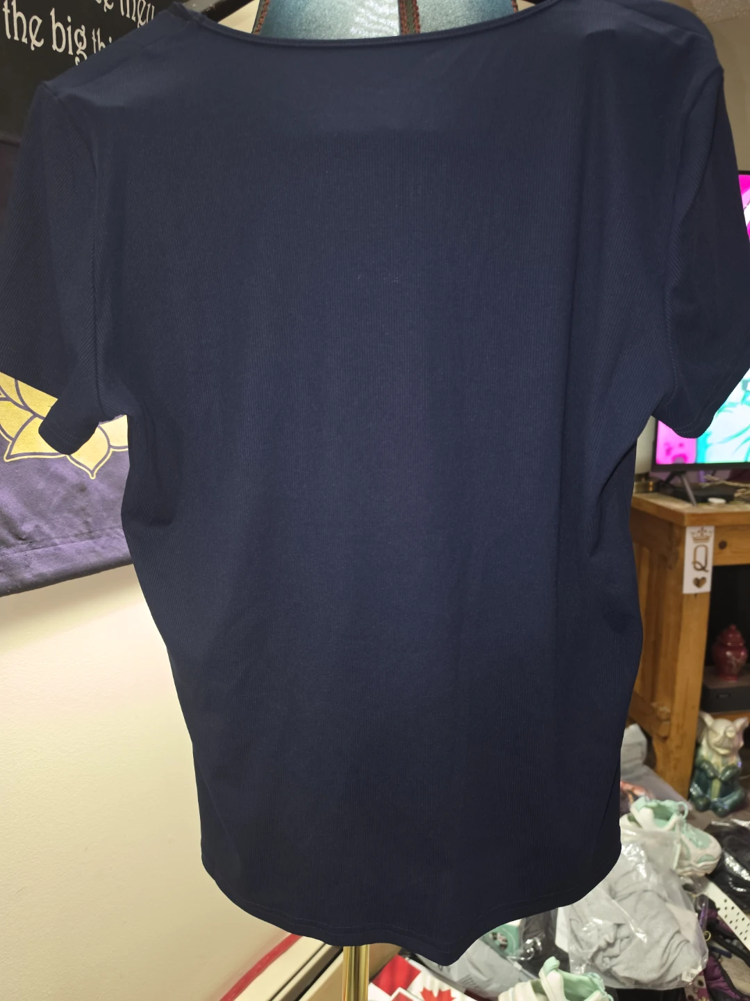 Navy blue V-neck top - photo 2