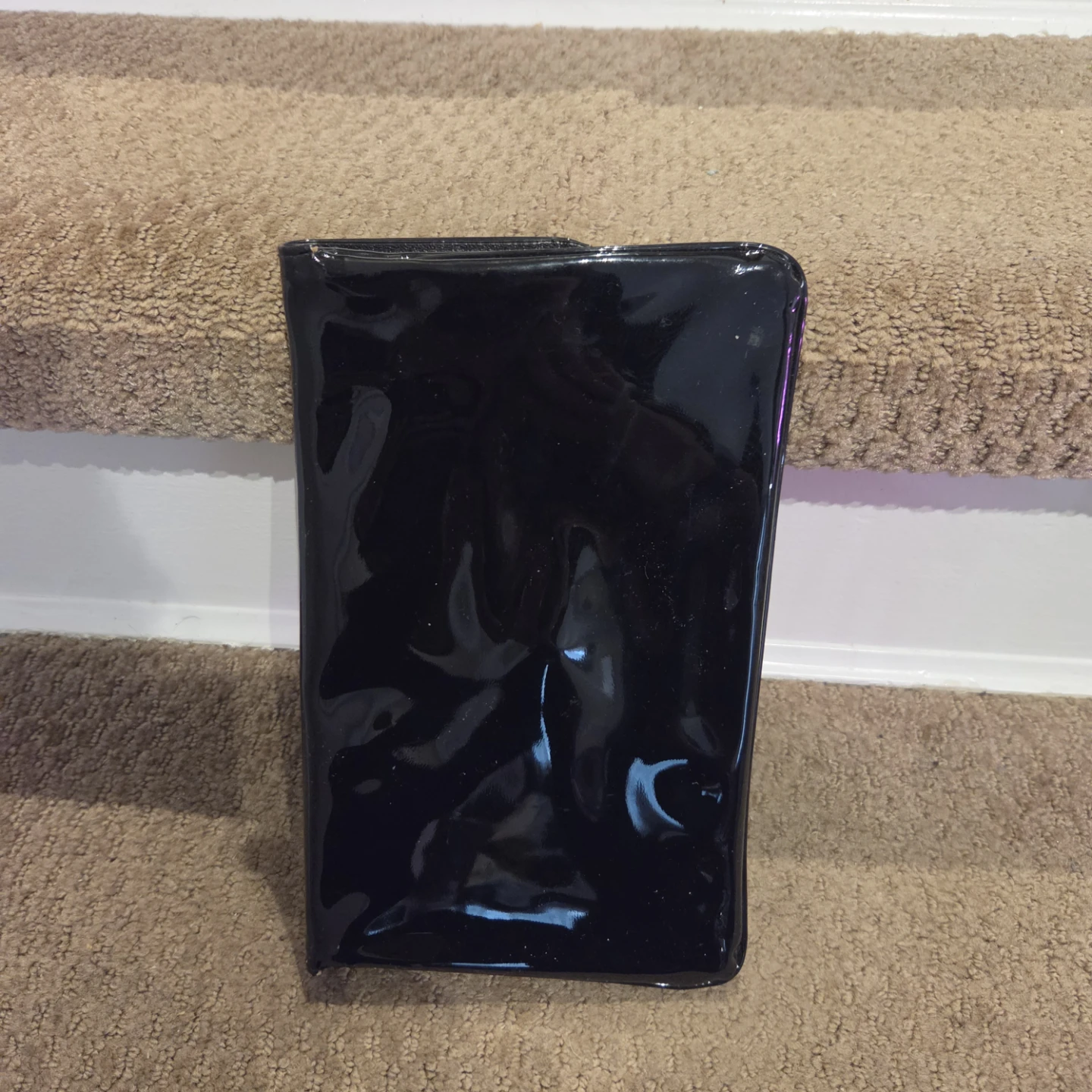 Black patent leather clutch bag - photo 5