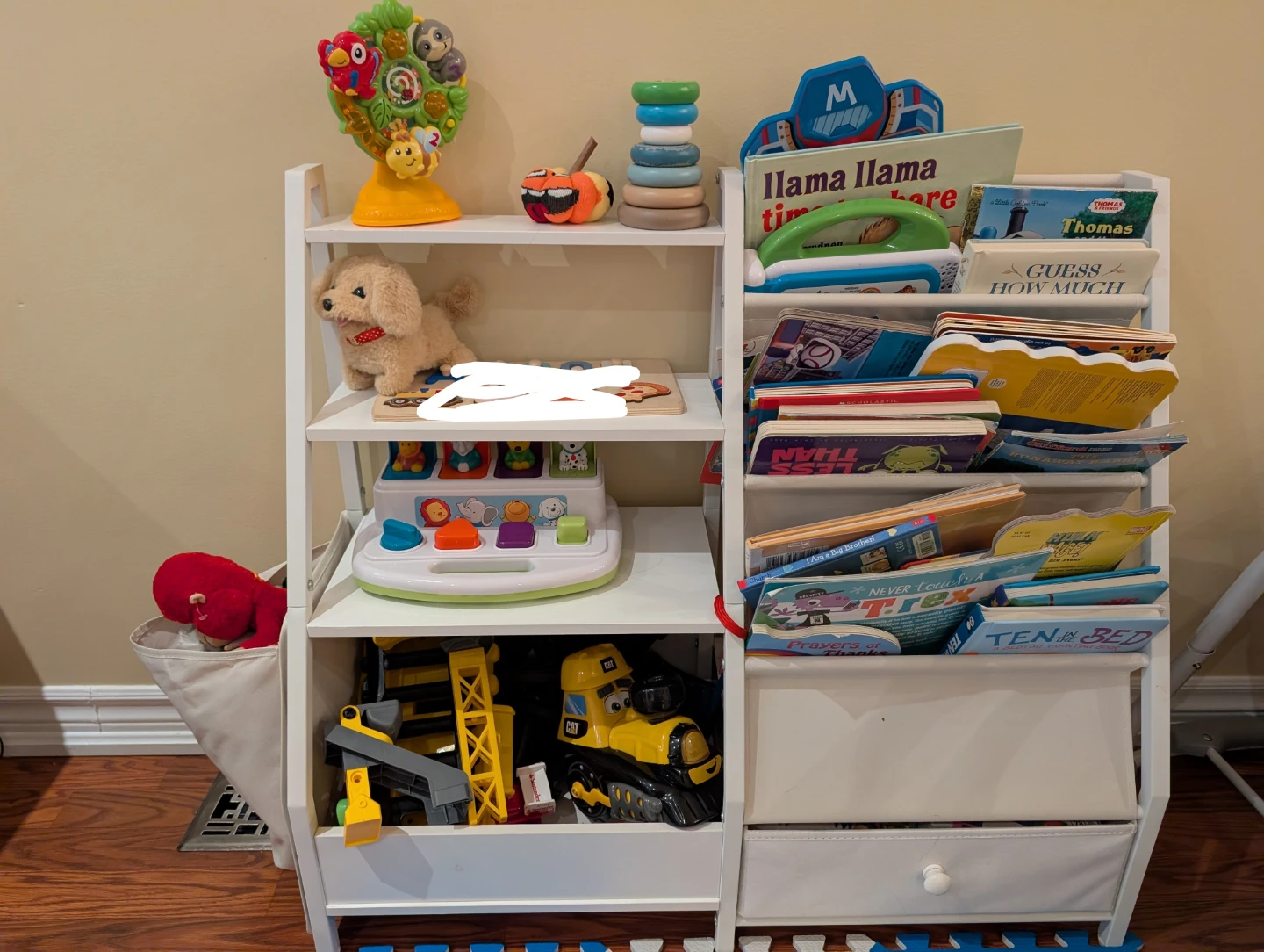 White Children's Toy and Book Organizer Storage Unit - photo 2