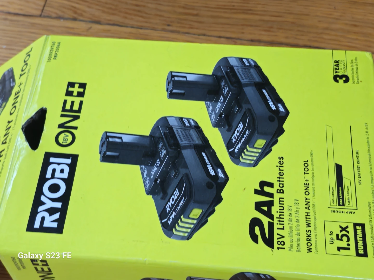 Two Ryobi 18V ,  2Ah Lithium Batteries