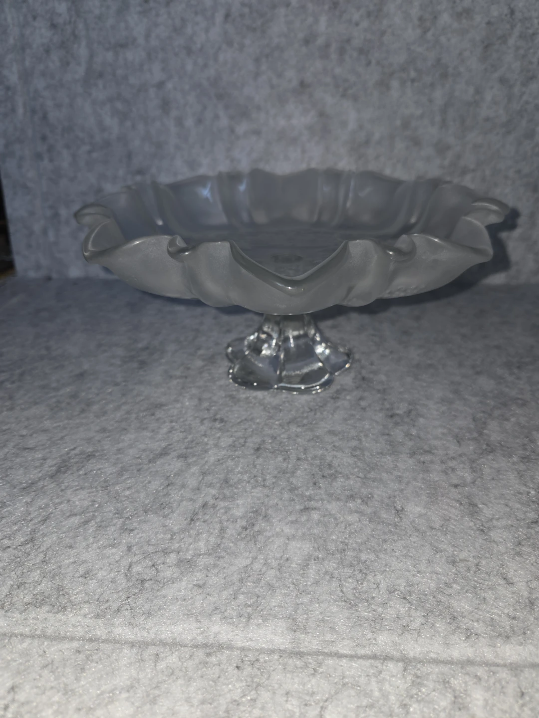 Frosted Glass Christmas Pedestal Dish - photo 3
