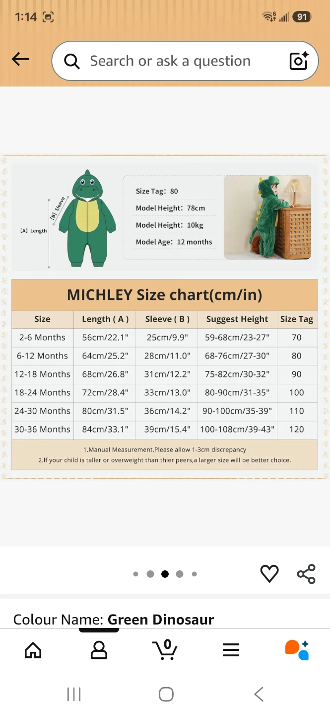 Baby Green Dinosaur Costume Size 18-24 mos - photo 4