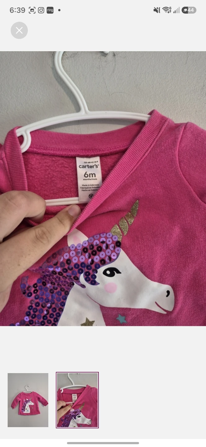 Carter's Pink Unicorn Sweatshirt - photo 2
