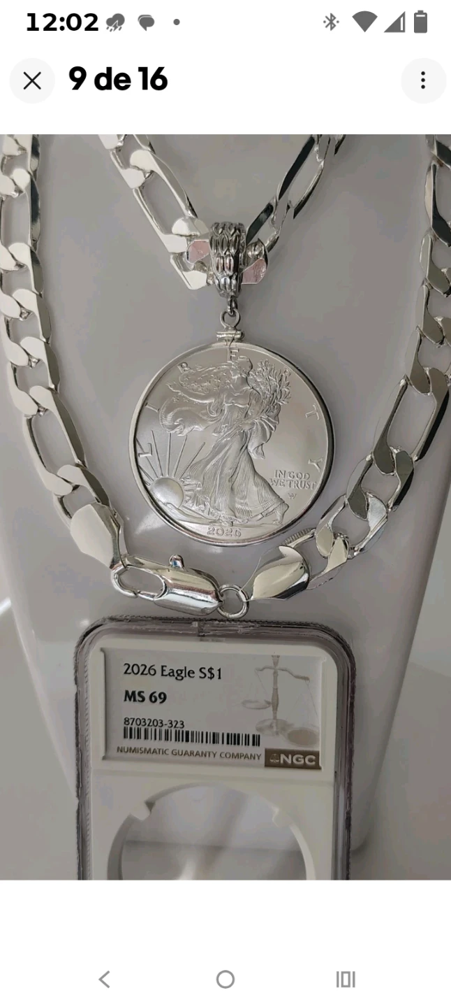 2026 American Silver Eagle Coin Pendant with Chain