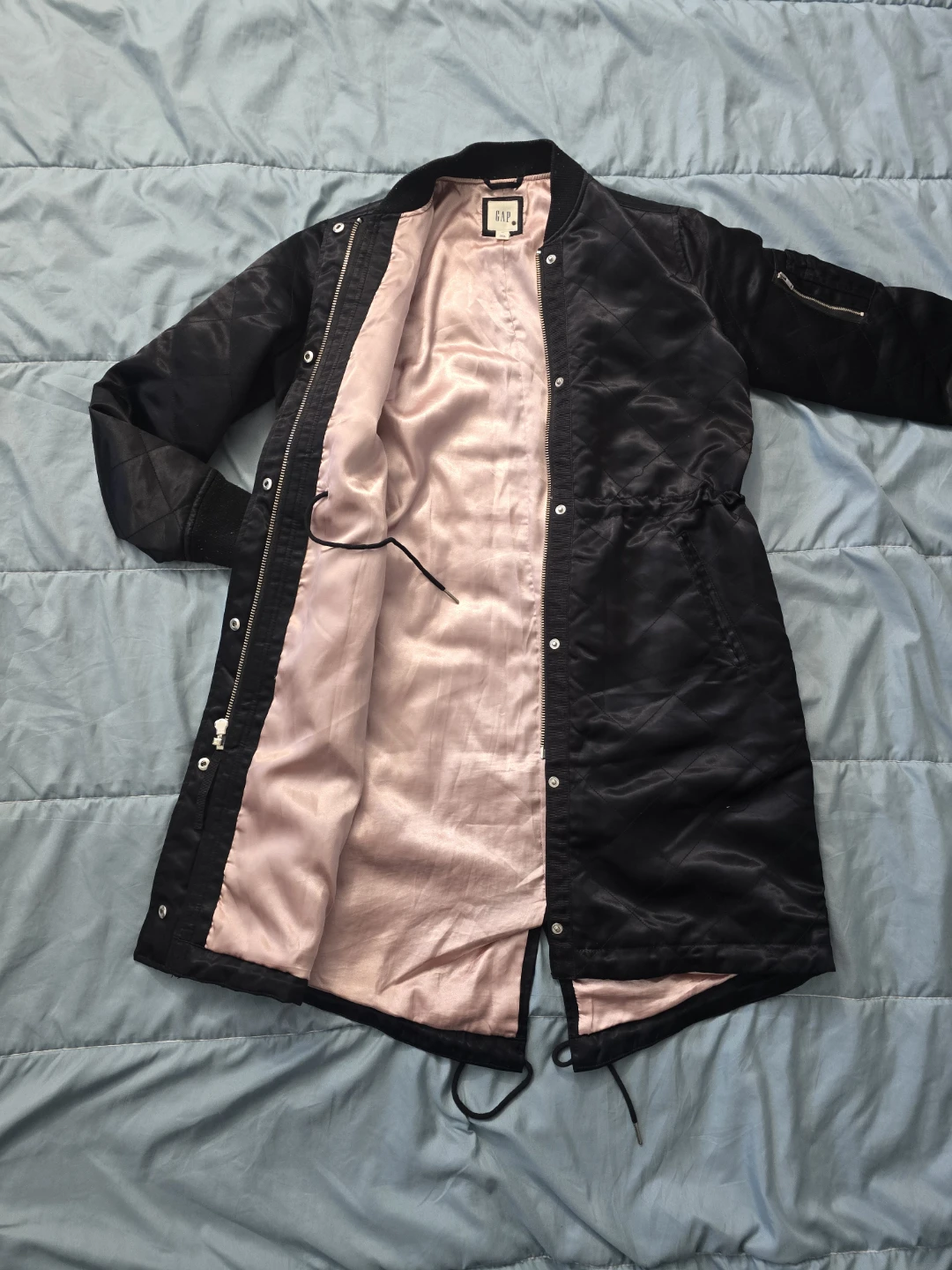 Gap Quilted Bomber Jacket Black