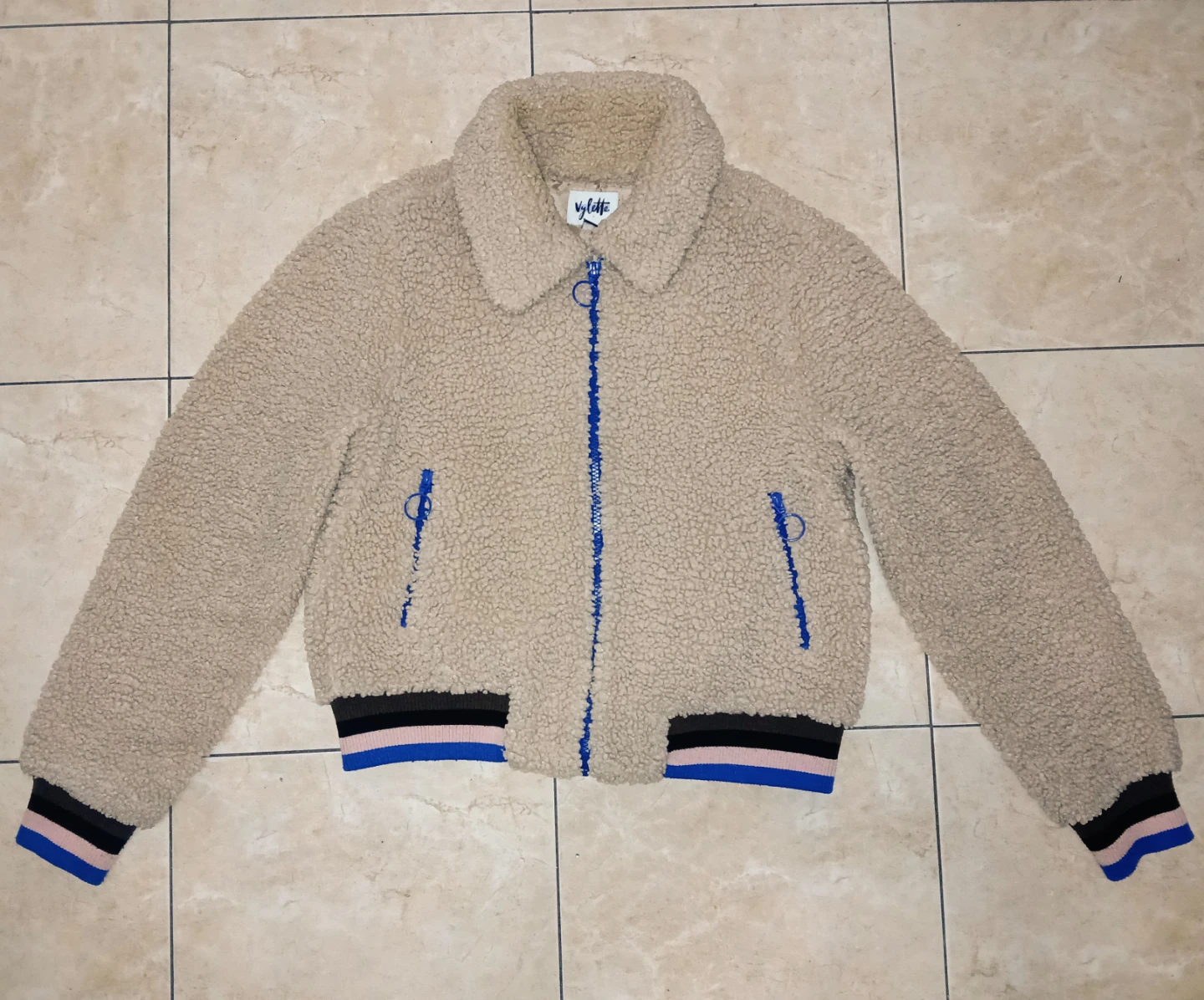 Vylette Beige Sherpa Jacket
