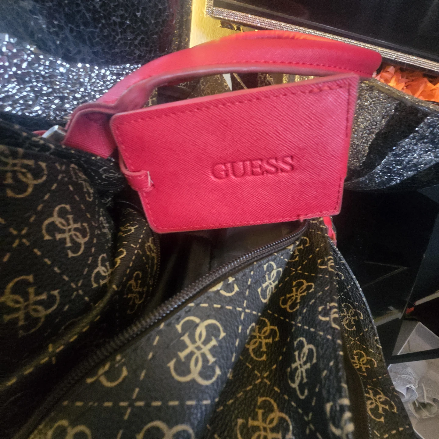 XL Guess handbag in brown and red - photo 3
